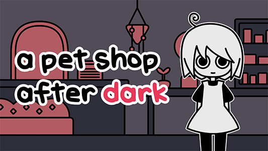 a pet shop after dark