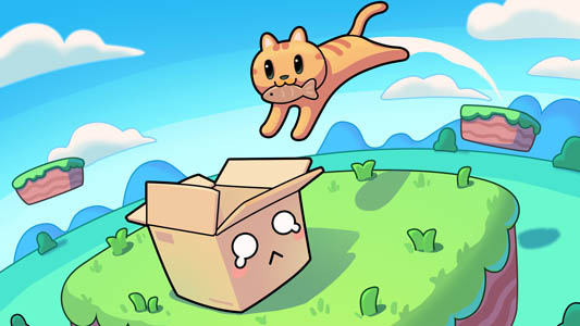 小橘猫的纸箱被抢走了